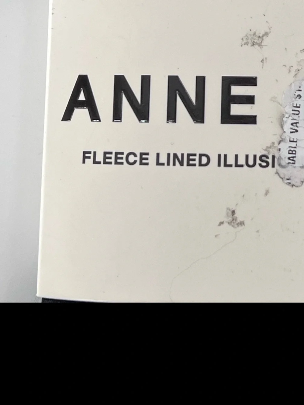 Anne Klein Fleece Lined Illusion Footless Tights S/M Black NWT